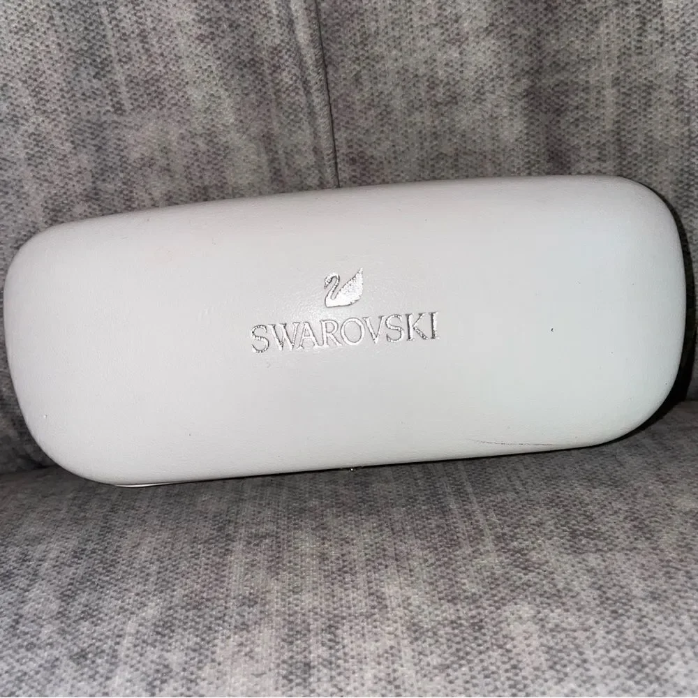 Swarovski white-cream color lined sunglasses case
